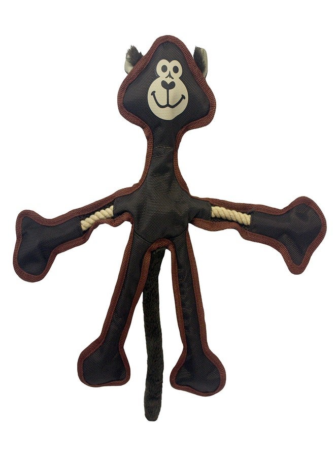 Multipet Skele Monkey Dog Rope - Nylon Tug of War - Squeaky Toy for All Dogs - Animal Dog Toy for Playing Toss & Fetch (15", Brown) - Image 1